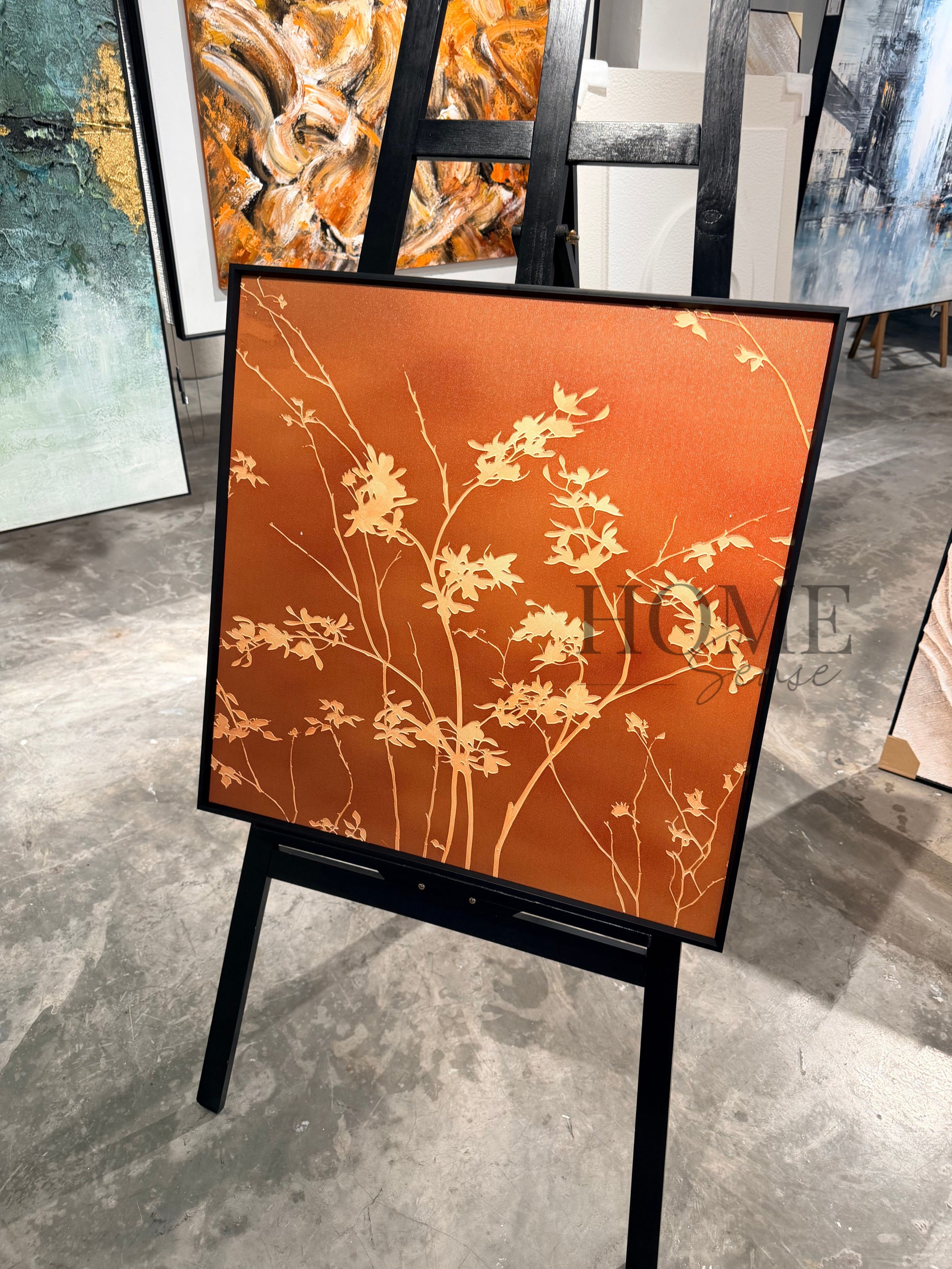 Golden Wildflower - 3D Embossed Texture Wall Art