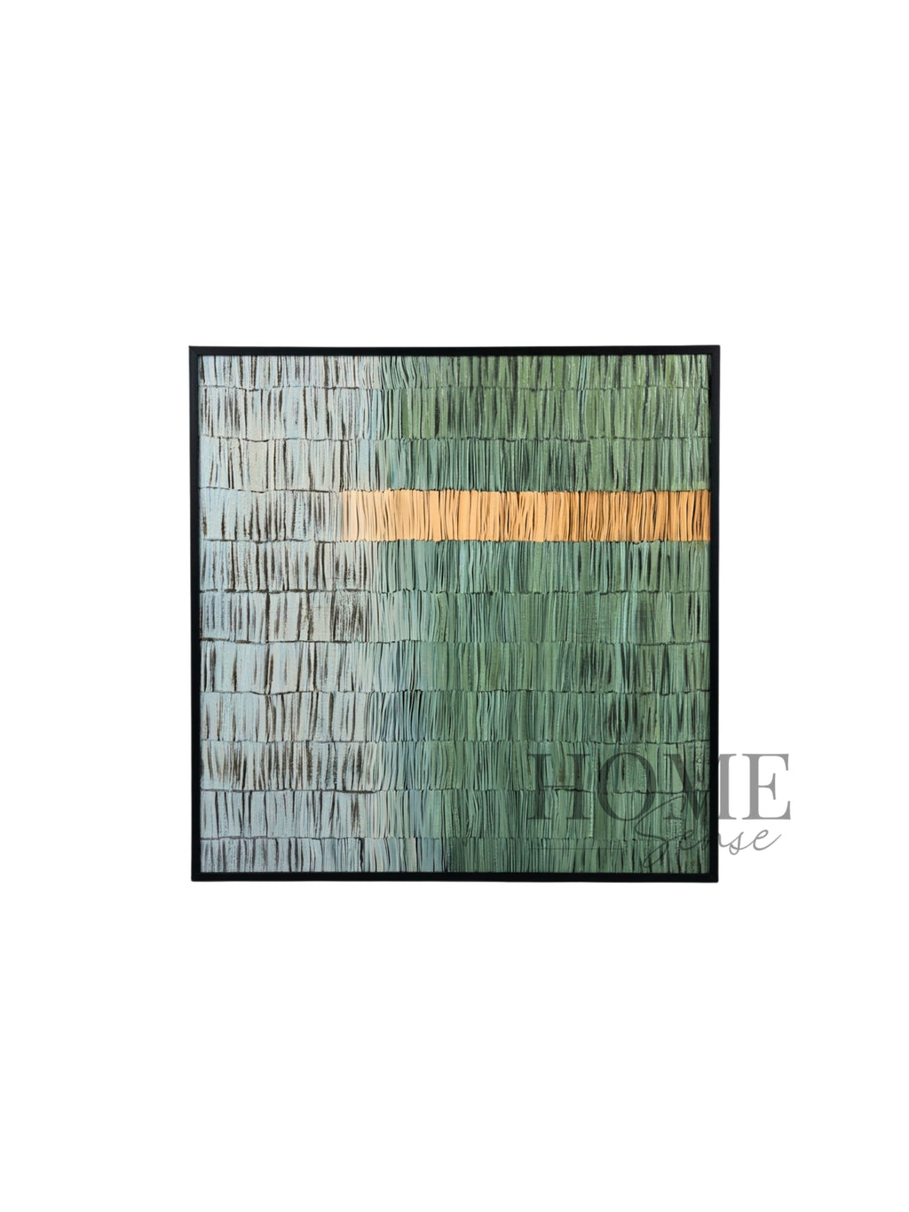 Golden Line Elegance - Semi-Handmade Canvas Wall Art