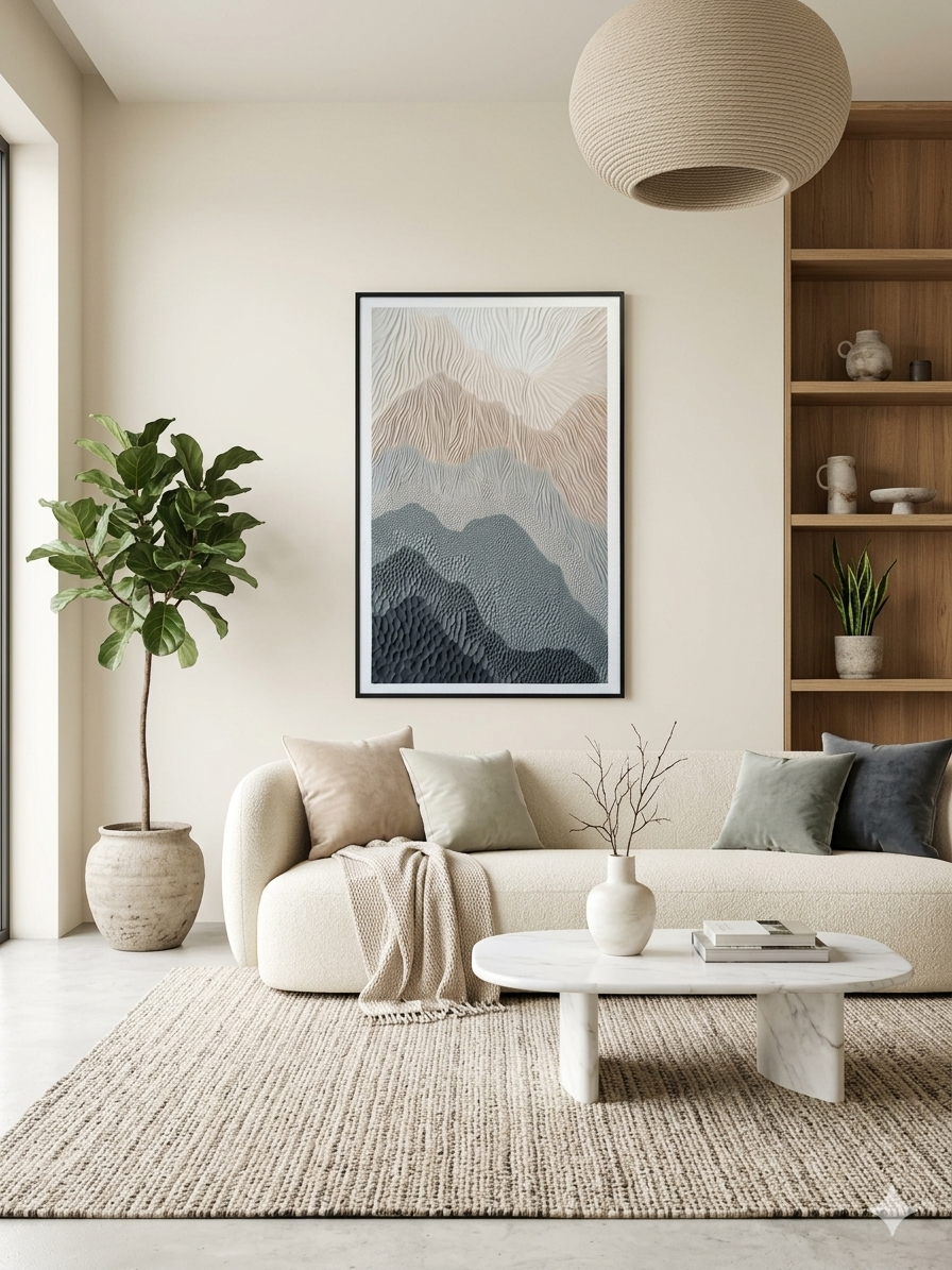 Kyoto Hills Serenity， Semi-Handmade Canvas Wall Art