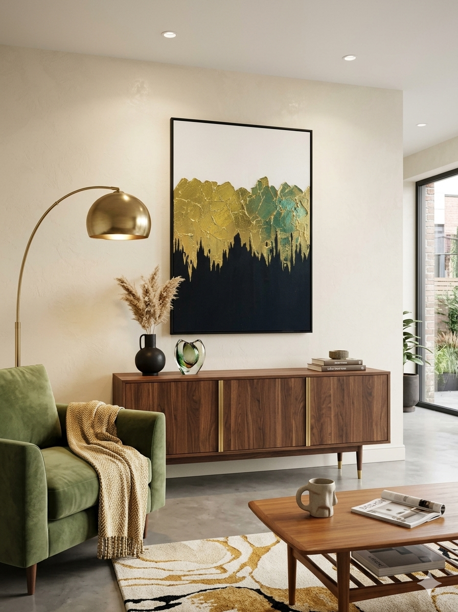Gold Wave Contrast - Canvas, Wall Art