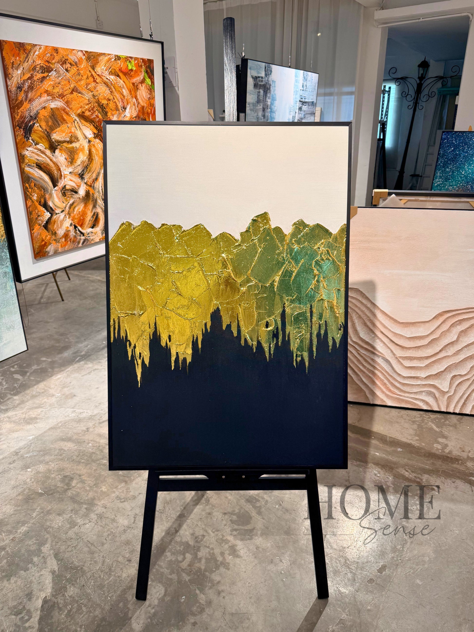 Gold Wave Contrast - Canvas, Wall Art