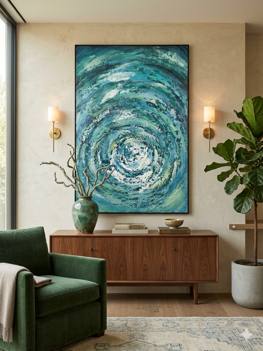 Celestial Blue Abstract  - Canvas, Wall Art