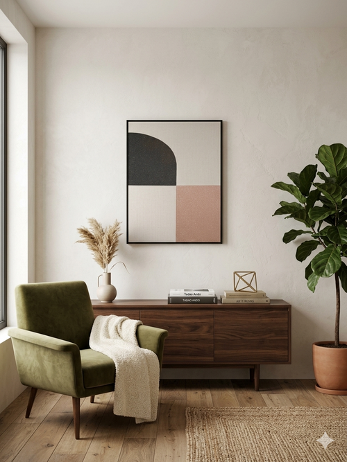 Blush Eclipse – Minimalist Abstract Fine Art Print