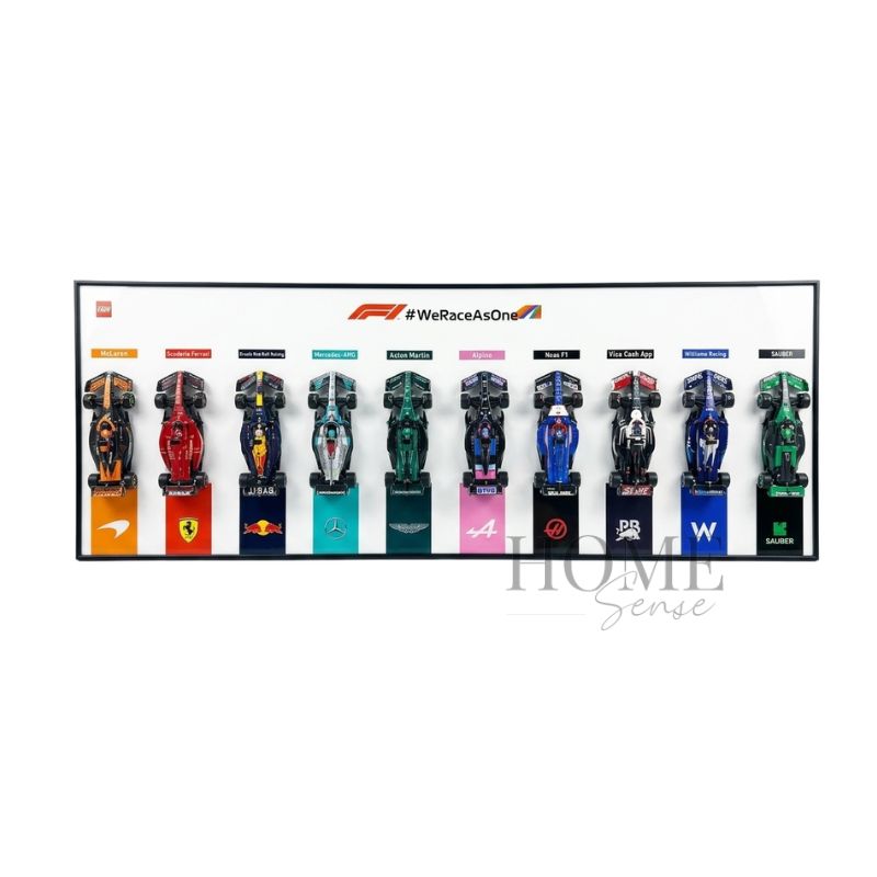 We Race as One – 10 Mini F1 Car Display Wall Art