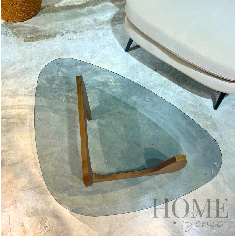 Mid-Century Modern Coffee Table, Triangular, Black