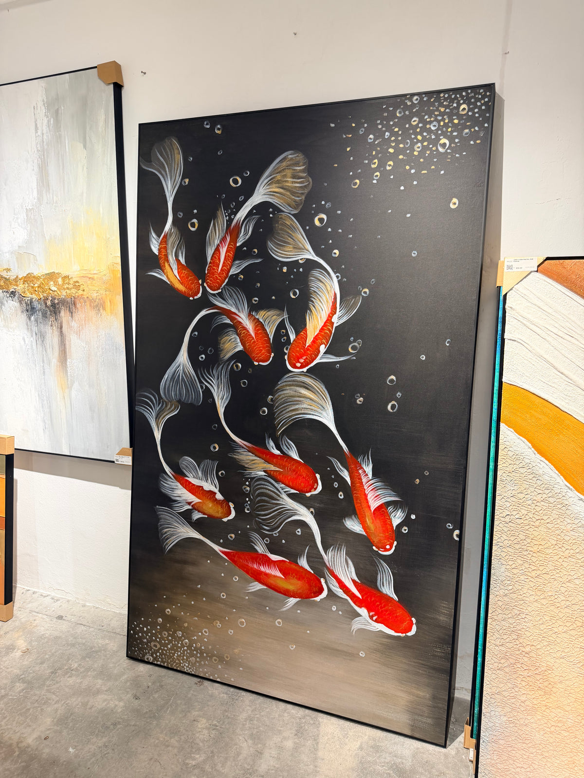 Eight Koi in Harmony – Acrylic Wall Art
