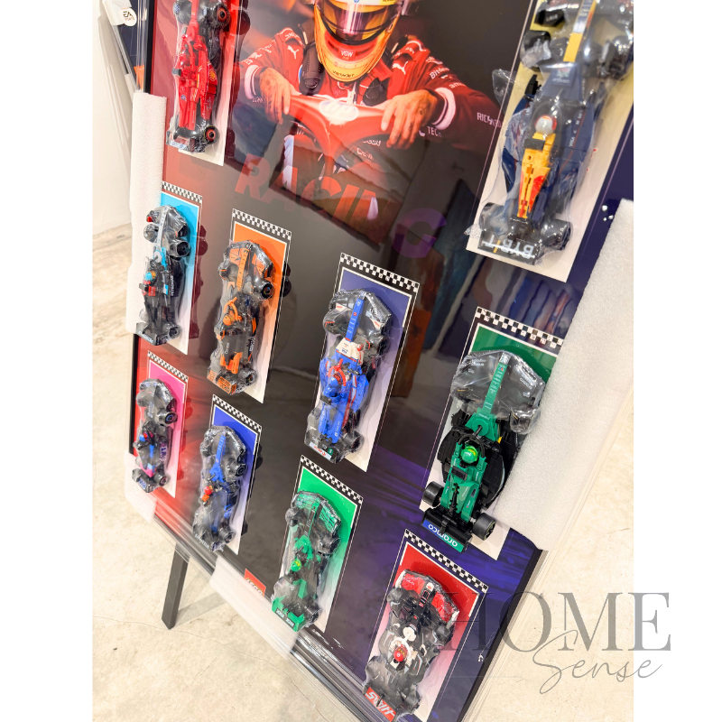 F1 - Inspired Racing Car Artwork, Wall Art, Wall Decoration, 10 Mini F1 Cars