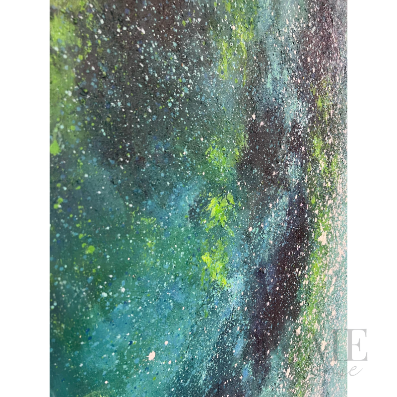 Ocean Galaxy Canvas Wall Art | Modern Blue Abstract Painting