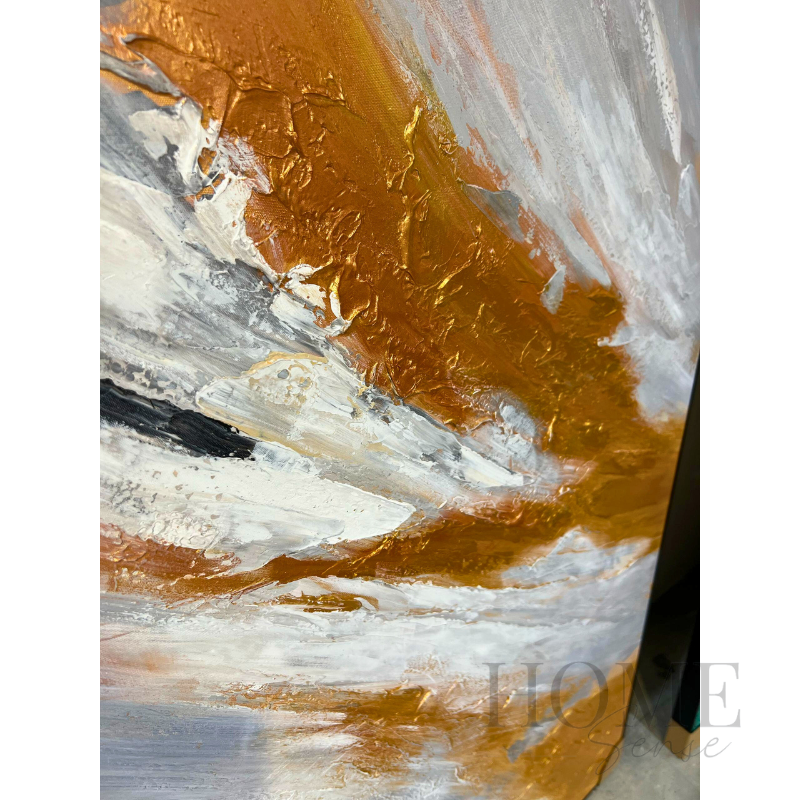 Where Gold Flows – Textured Abstract Acrylic Wall Art