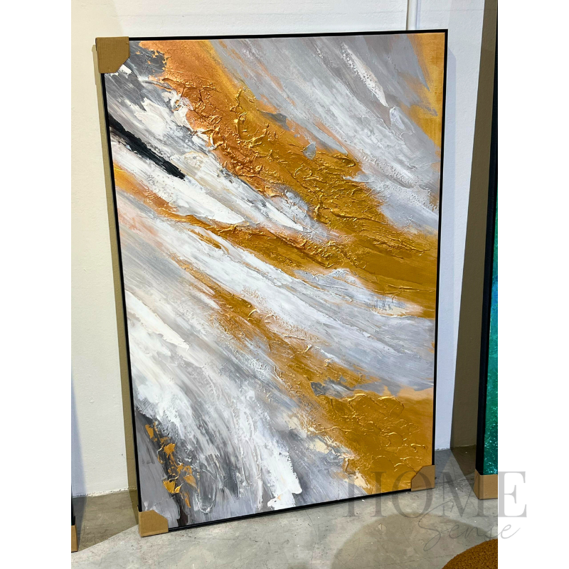 Where Gold Flows – Textured Abstract Acrylic Wall Art