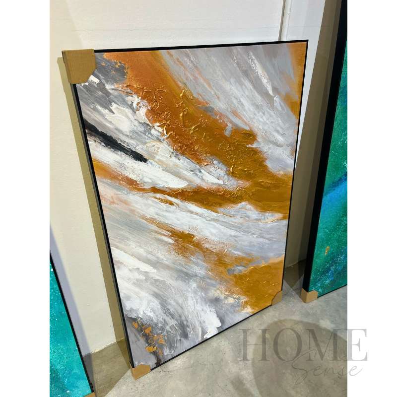 Where Gold Flows – Textured Abstract Acrylic Wall Art