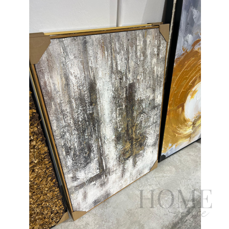 Silver Mirage | Modern Textured Abstract Canvas Wall Art