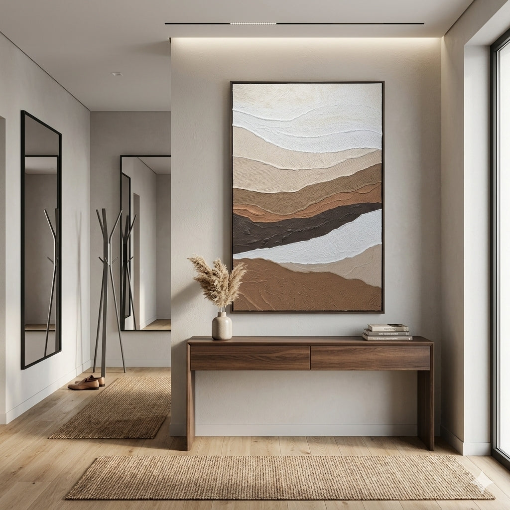 Modern Neutral Texture – Earth Tone Abstract Canvas Wall Art
