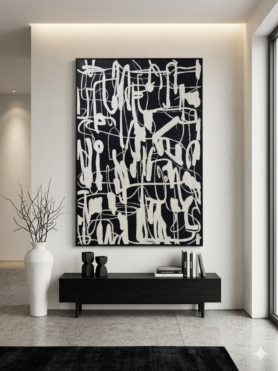 Graffiti of Thought – Textured Acrylic Abstract Wall Art