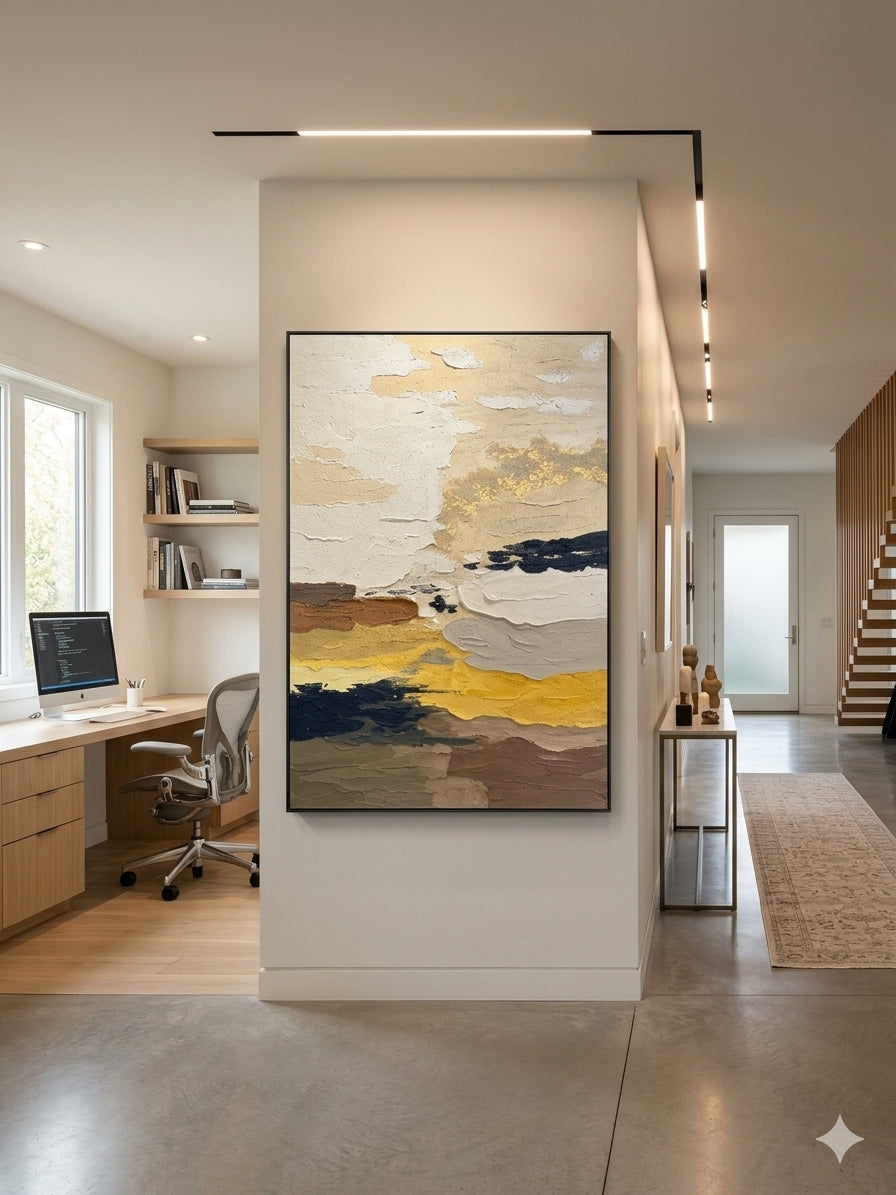 Ethereal Shore – 3D Textured Abstract Canvas Wall Art