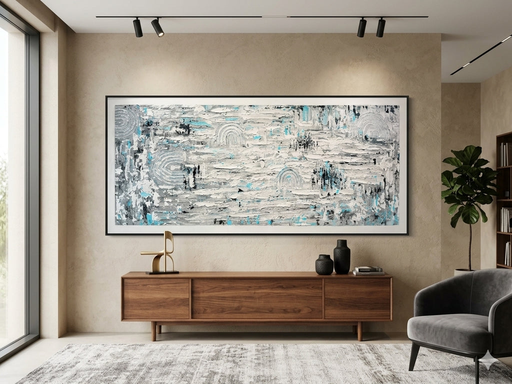 Arctic Rhythm – Textured Abstract Acrylic Wall Art