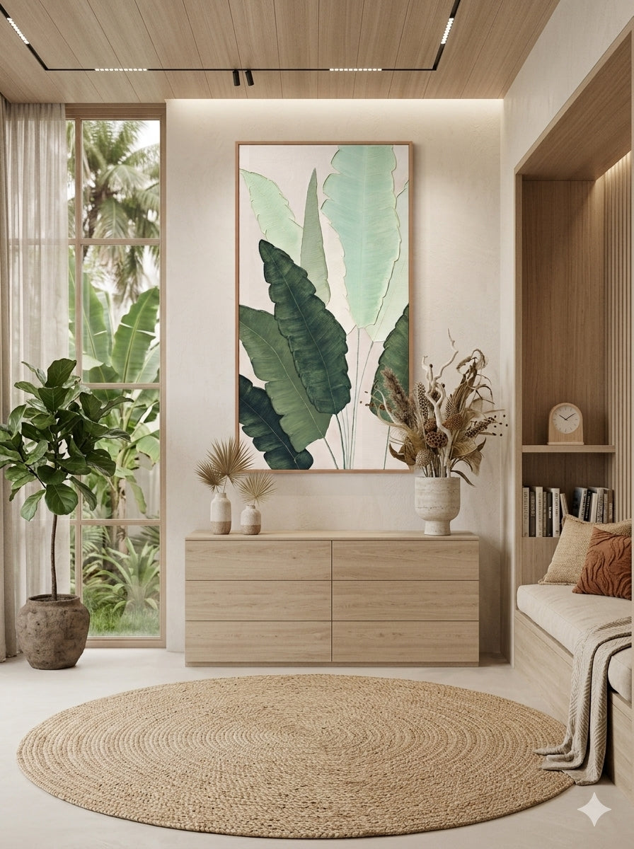 Morning Beneath the Leaves – Textured Acrylic Wall Art