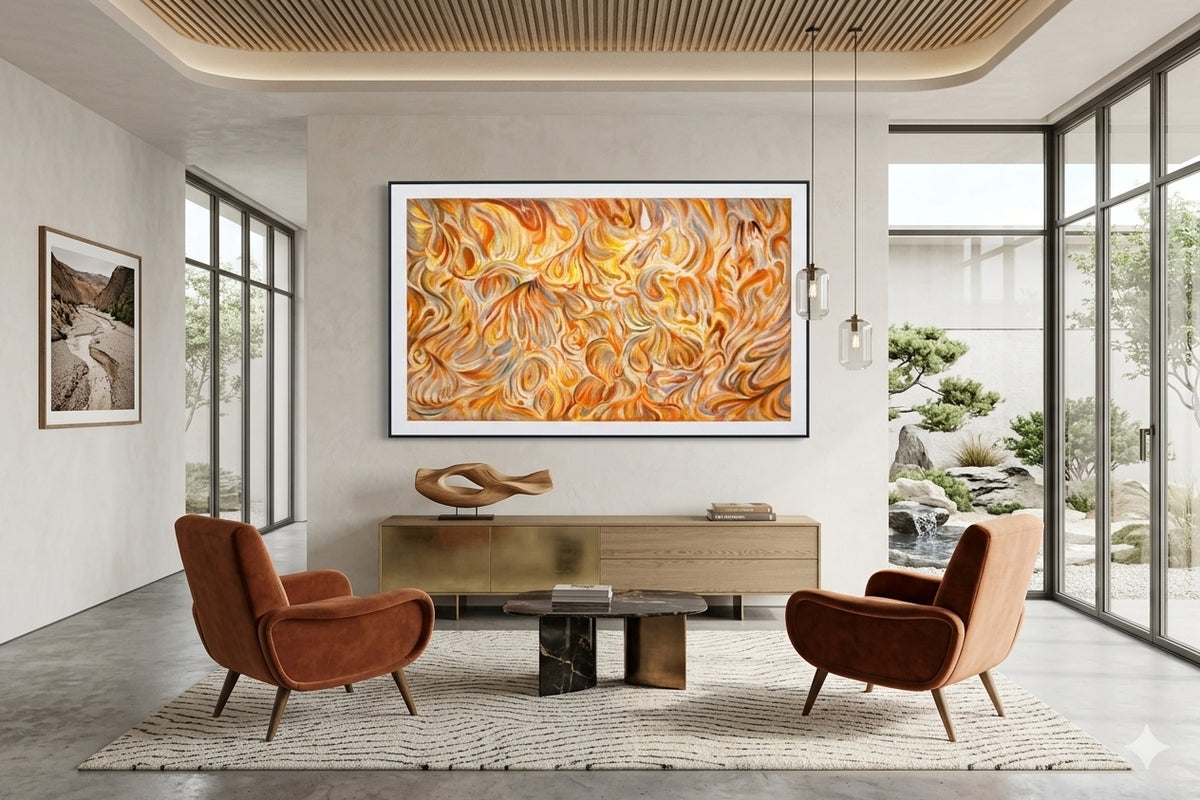 Petals of Radiance – Textured Abstract Acrylic Wall Art