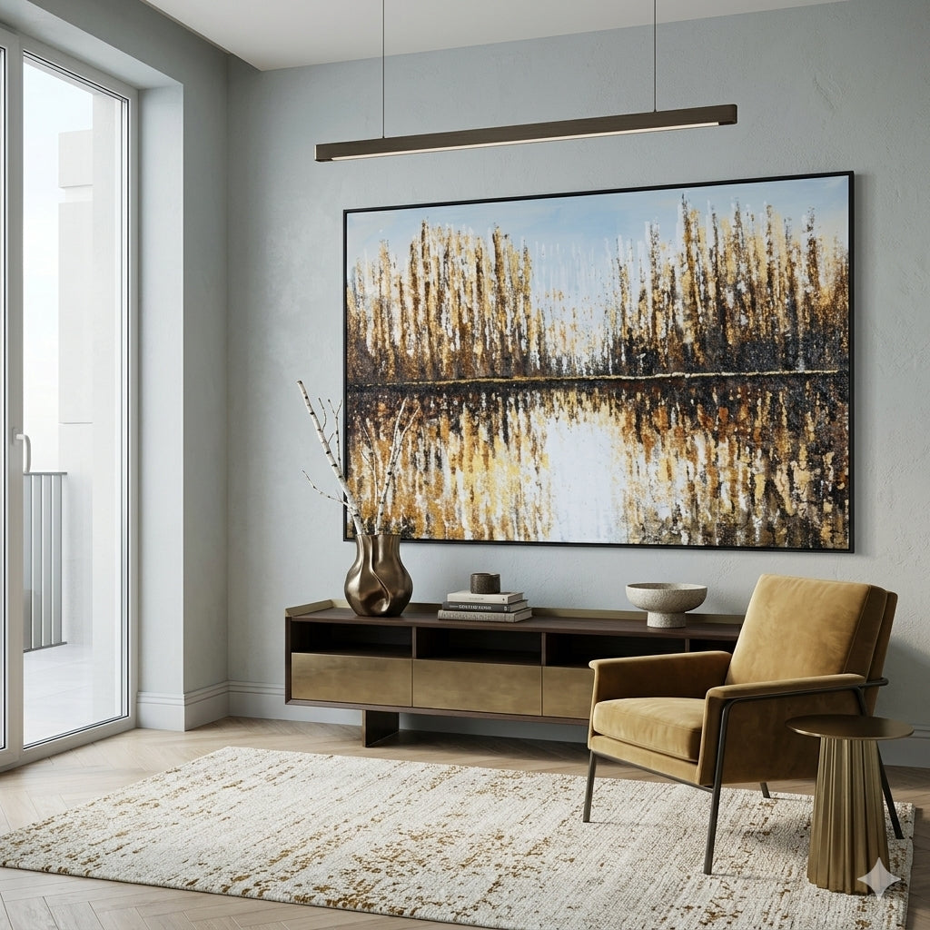 Abstract Landscape – Forest Reflection Canvas Wall Art