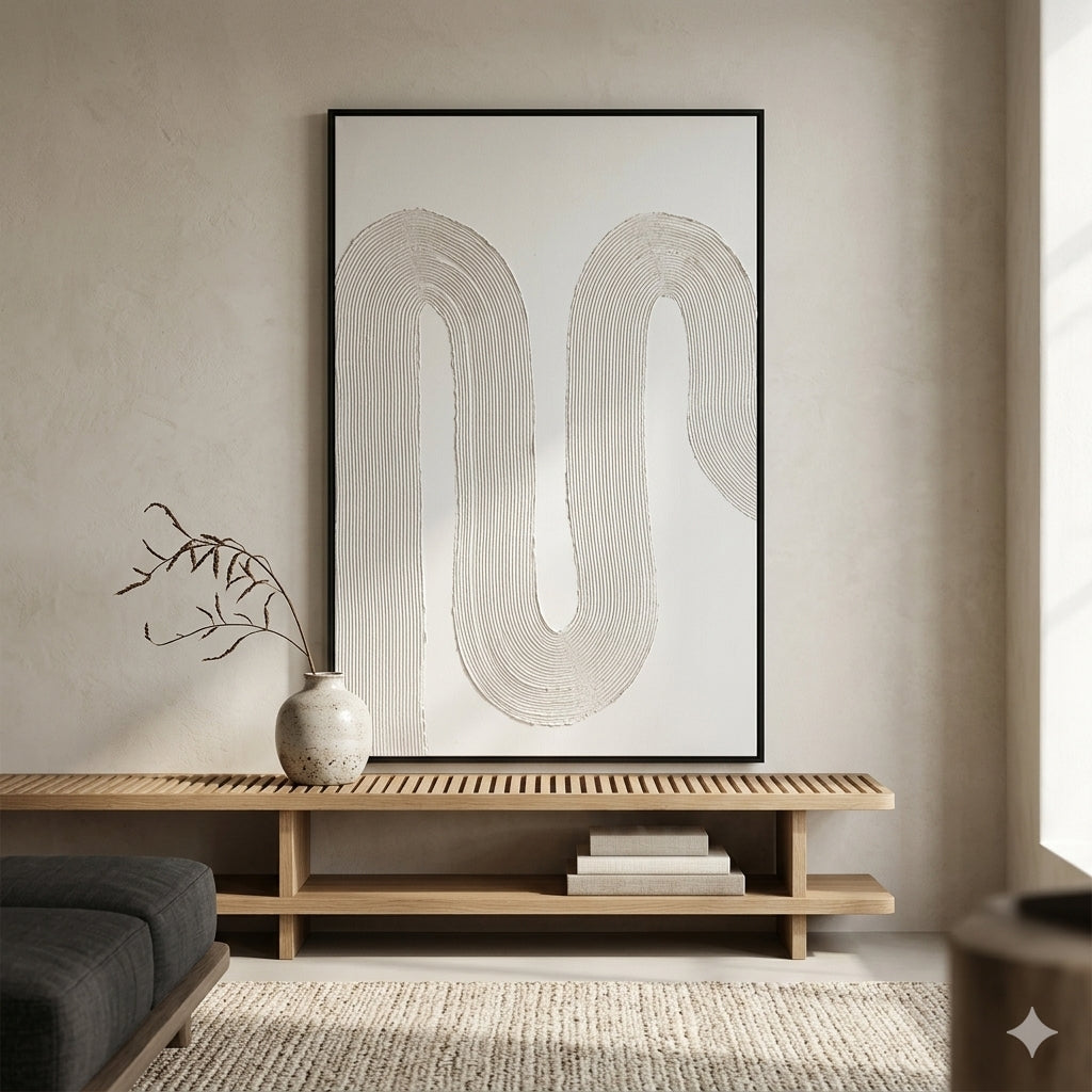 Ivory Flow – Neutral Textured Abstract Canvas Wall Art