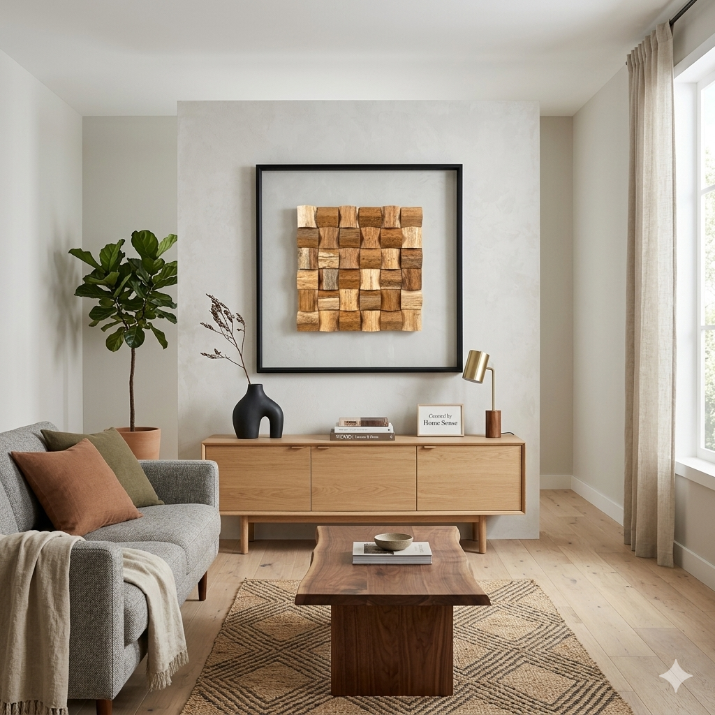 Geometric Wood Block Wall Art