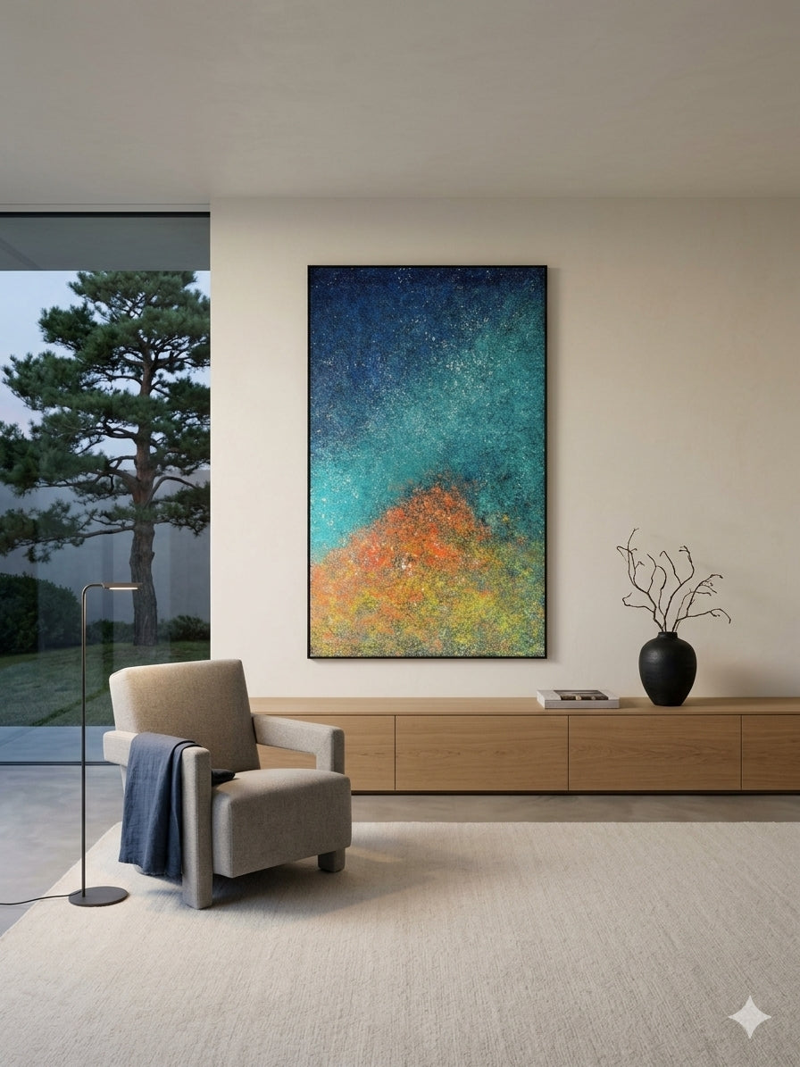 Midnight Nebula – Large Abstract Canvas Wall Art