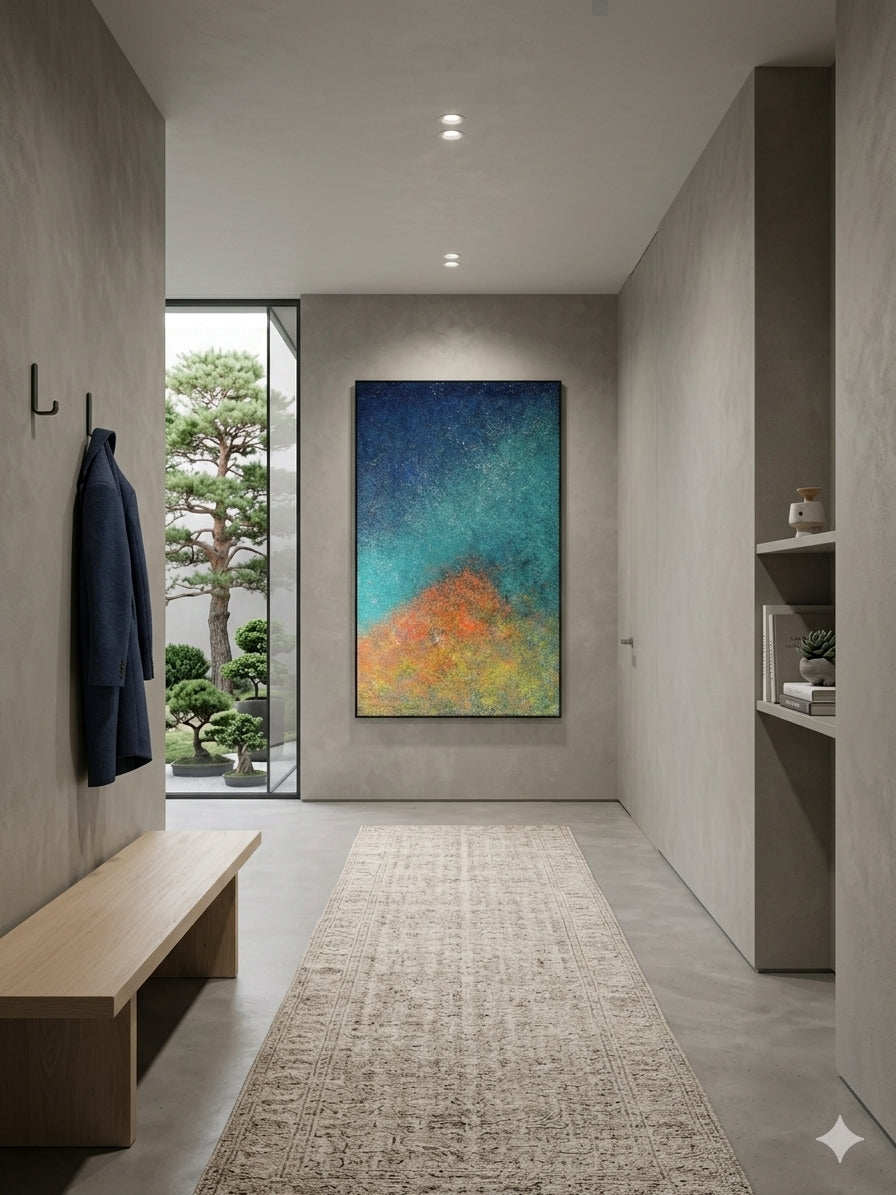 Midnight Nebula – Large Abstract Canvas Wall Art