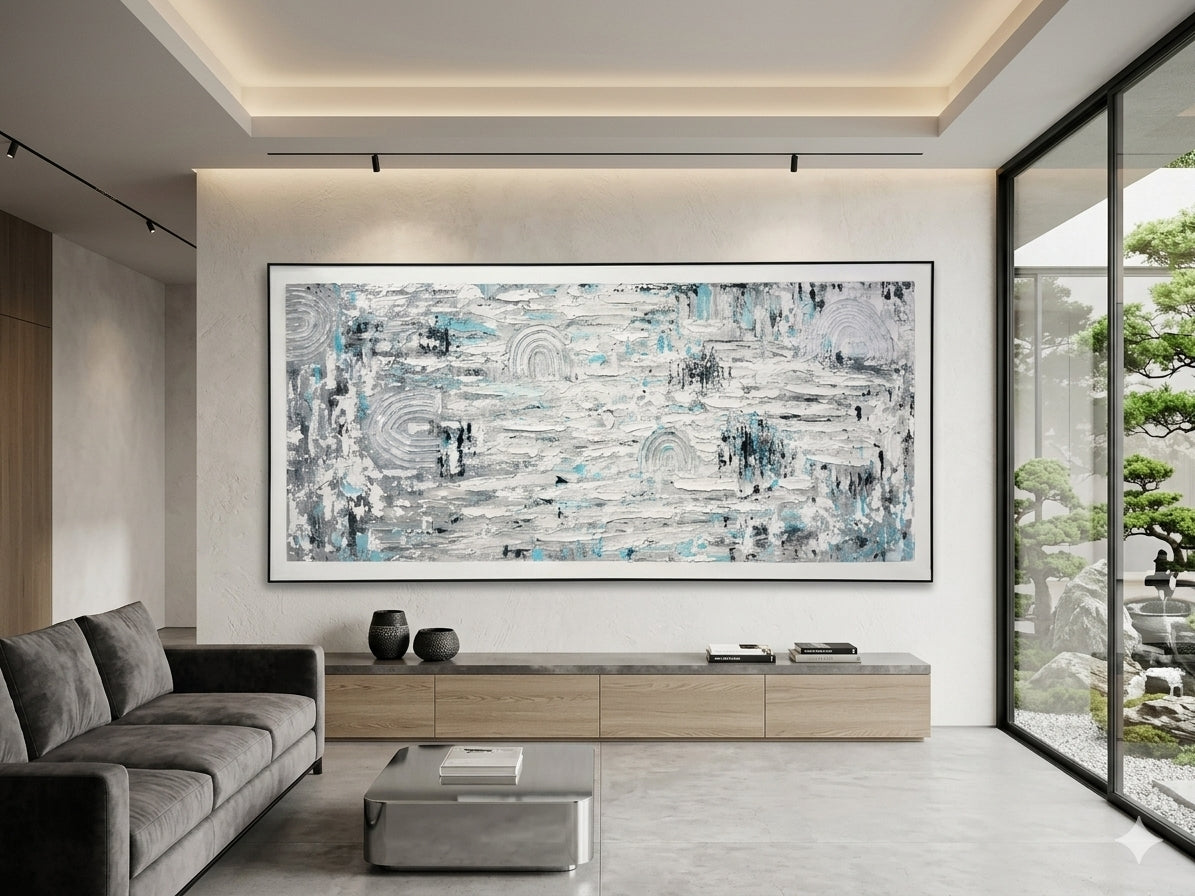 Arctic Rhythm – Textured Abstract Acrylic Wall Art