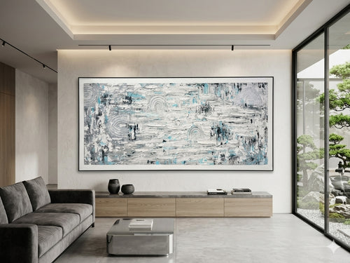 Arctic Rhythm – Textured Abstract Acrylic Wall Art