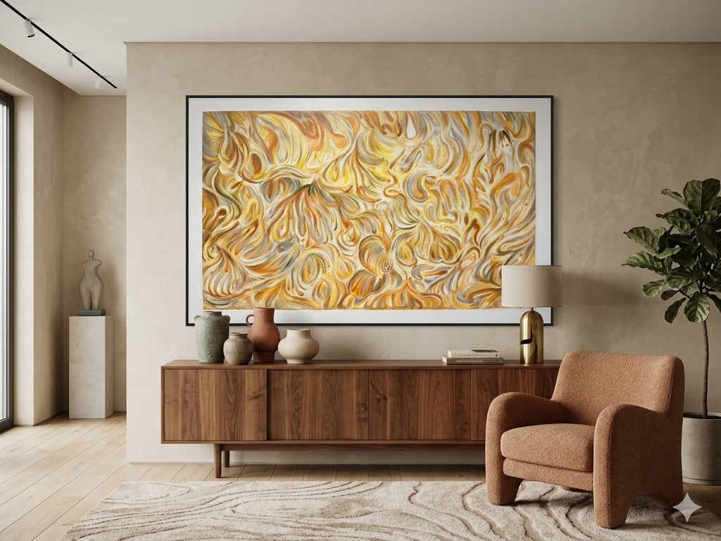 Petals of Radiance – Textured Abstract Acrylic Wall Art