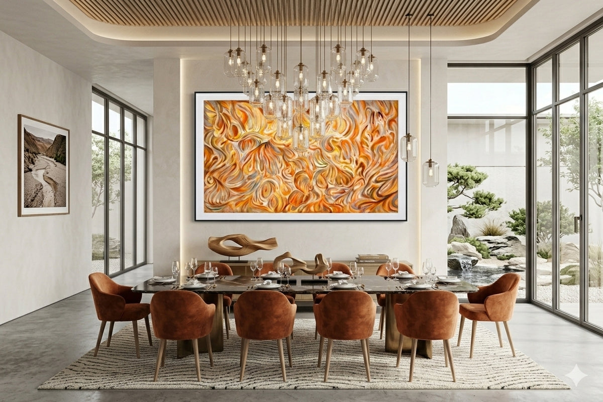 Petals of Radiance – Textured Abstract Acrylic Wall Art