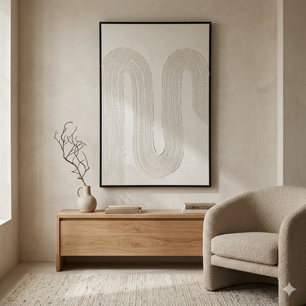 Ivory Flow – Neutral Textured Abstract Canvas Wall Art