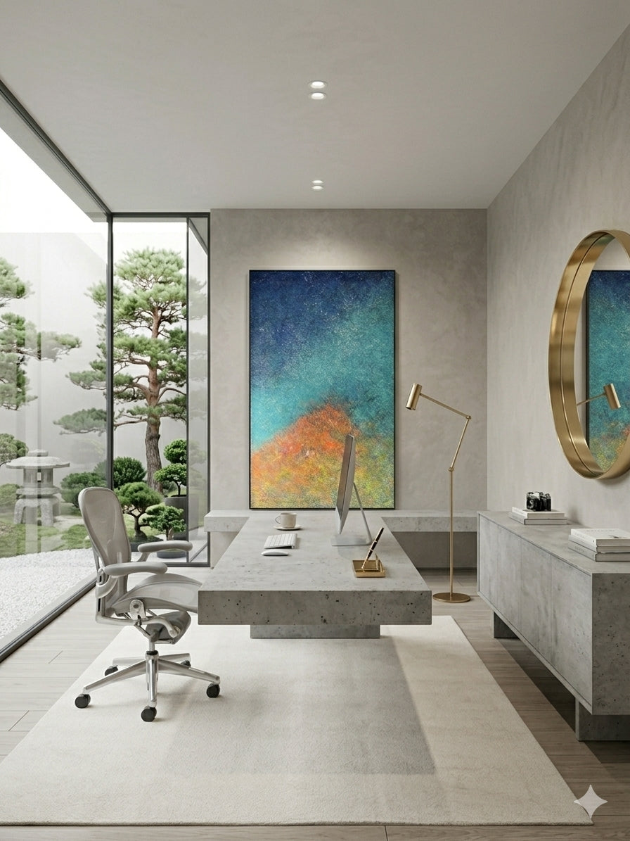 Midnight Nebula – Large Abstract Canvas Wall Art