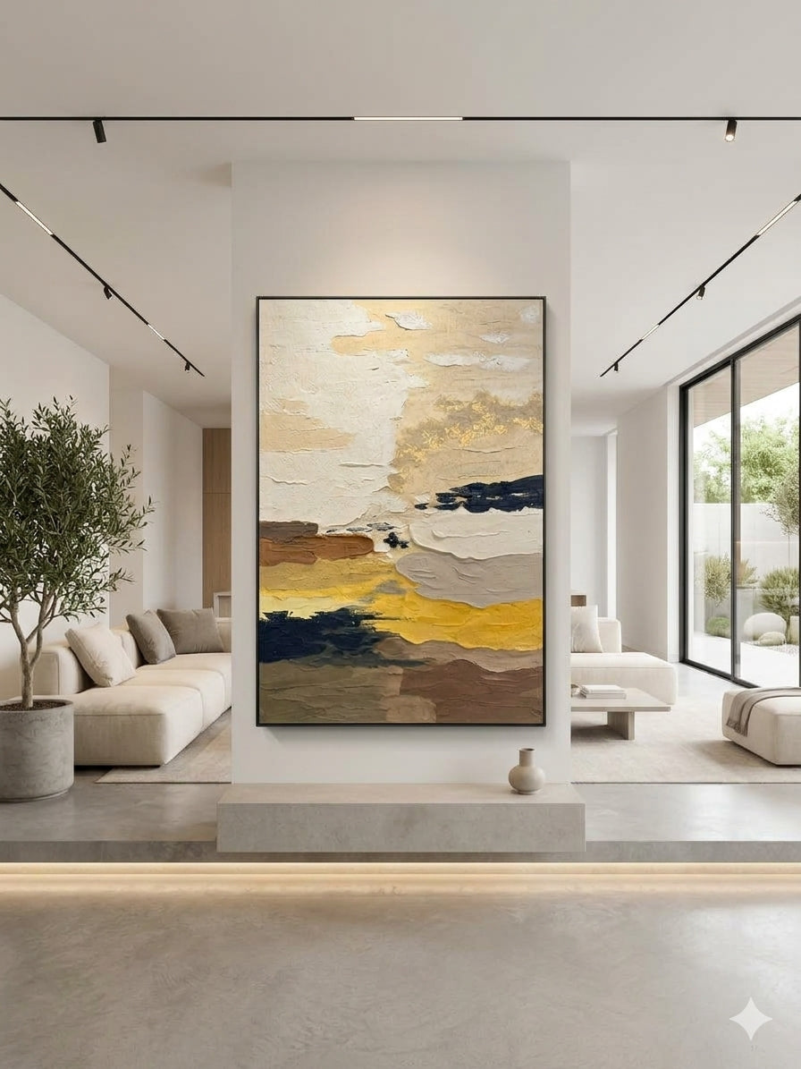 Ethereal Shore – 3D Textured Abstract Canvas Wall Art